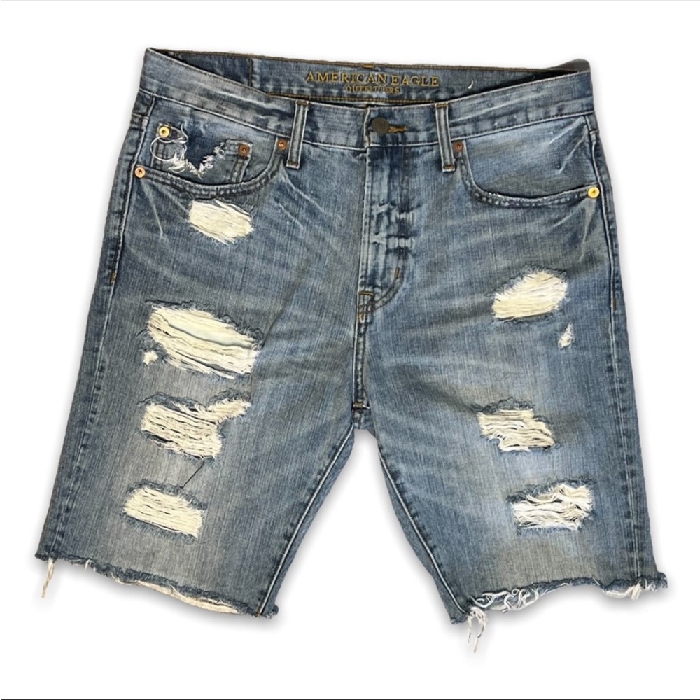 American eagle light blue distressed shorts size 32 worn once